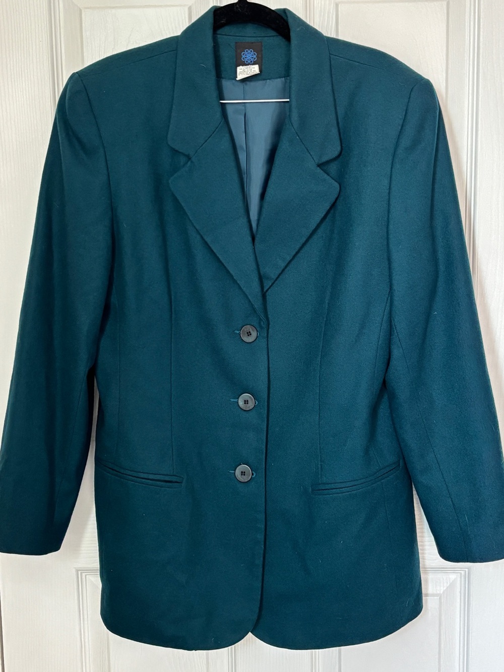 Panther Vintage 100% Wool Teal Blazer Size 10